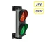ASF Semafor dvojkomorový, LED, hliník, 0-230 V AC/DC