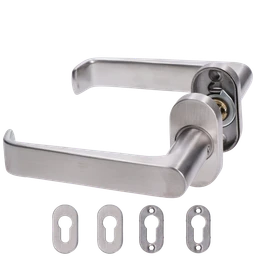 Klika včetně spodní rozety, L-124mm, broušená AISI304