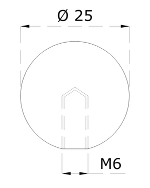 Guľa plná so závitom M6 / ø 25 mm, brúsená nerez AISI 304 - slide 1