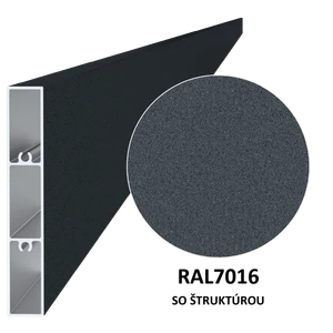 Al profil 100 x 16 x 6000 mm, lak se strukturou RAL 7016 - slide 0
