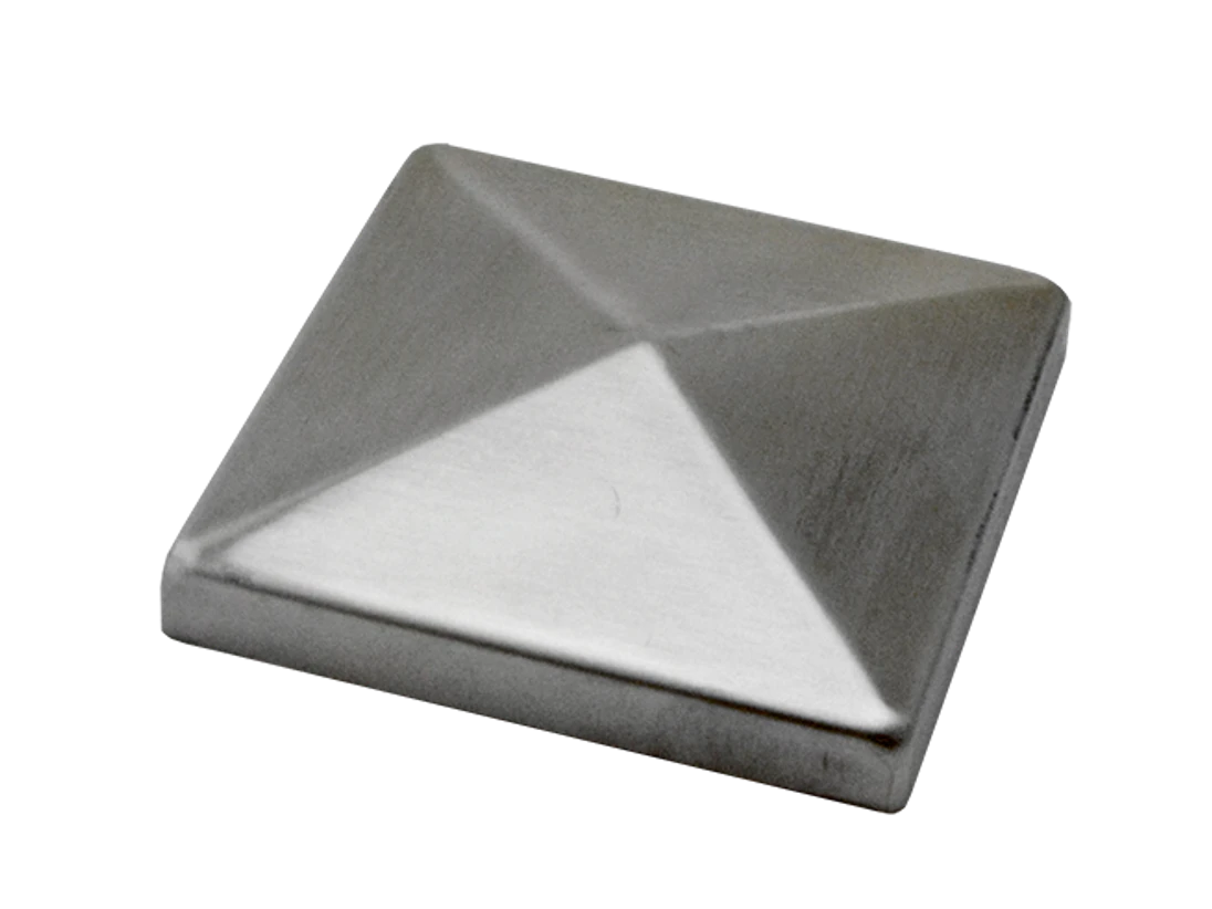 Ukončení stříška jeklu 80 x 80 mm, broušená nerez AISI 304