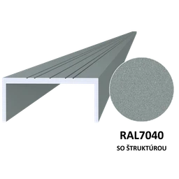 Hliníkový U profil 50 x 22 x 6000 mm, štruktúra RAL 7040