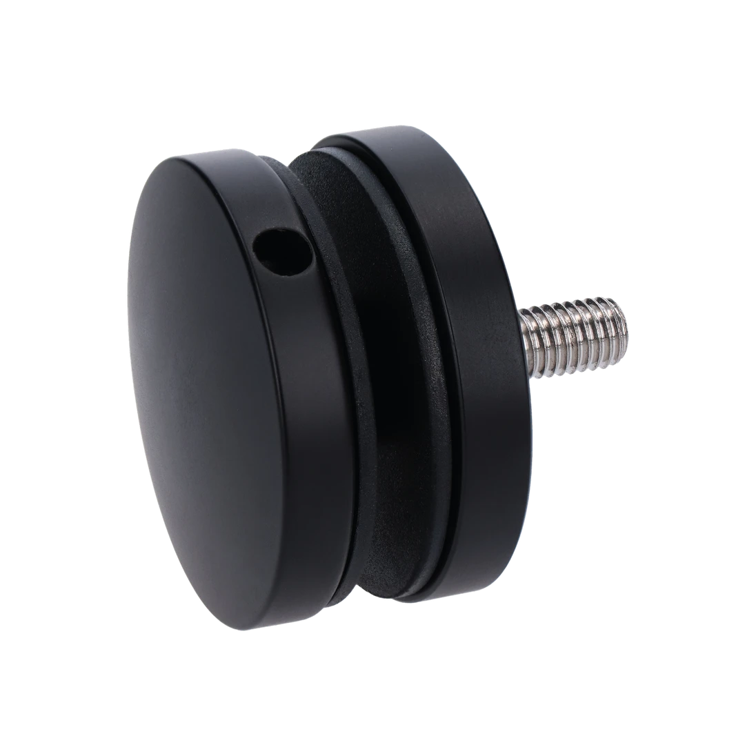 Svorka na sklo 8–16 mm, broušená AISI 304, černá barva