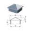 Krytka plastová se stříškou 80 x 80 mm, šedá