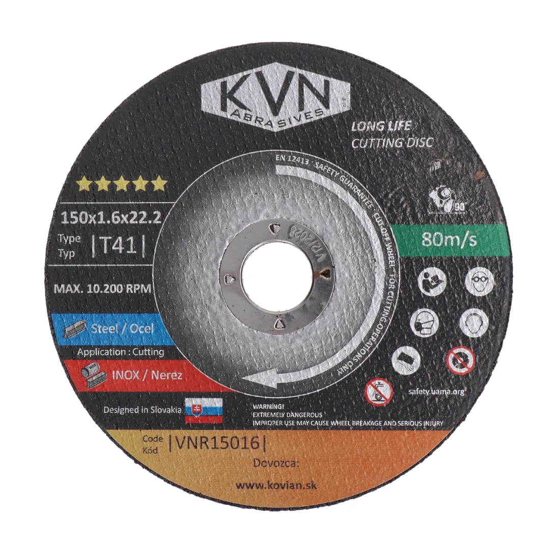 Rezný kotúč profesionálny na nerez, 150 x 1,6 x 22,2 mm