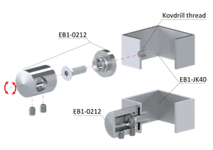 Držiak tyče ø 12 mm (P) plochý, brúsená nerez AISI 304 - slide 2