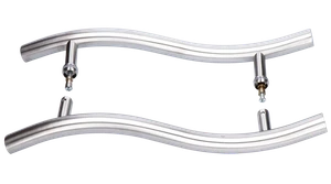Madlo na dvere, L = 475 mm, sklo 8 - 12 mm, brúsená AISI 304 - slide 1
