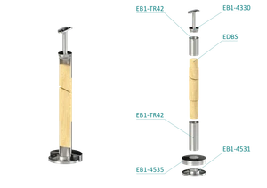 Drevený stĺp, vrchné kotvenie, bez výplne - slide 1