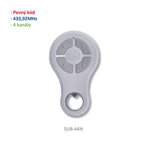 Vysílač 4kanálový, 433MHz, pevný kód, bílý - slide 1