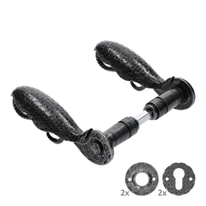 Kľučka 150 x 75 mm, osadenie ø 17,5 mm, čierny zinok - slide 0