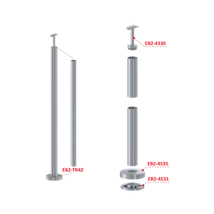 Nerezový sloup, vrchní kotvení, bez výplně - slide 2