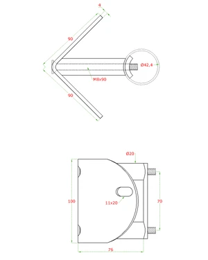 DOPRODEJ! úchyt pro kotvení sloupu ø 42,4 mm, AISI 304 - slide 2