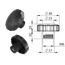 Aretačná matica, ø 30 x 20 mm, M6, polyamid, čierna