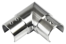 Spojka koleno 90°, lepený spoj, brúsená nerez AISI 304