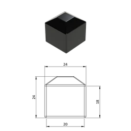 Vnější krytka 20 x 20 mm, plastová PE