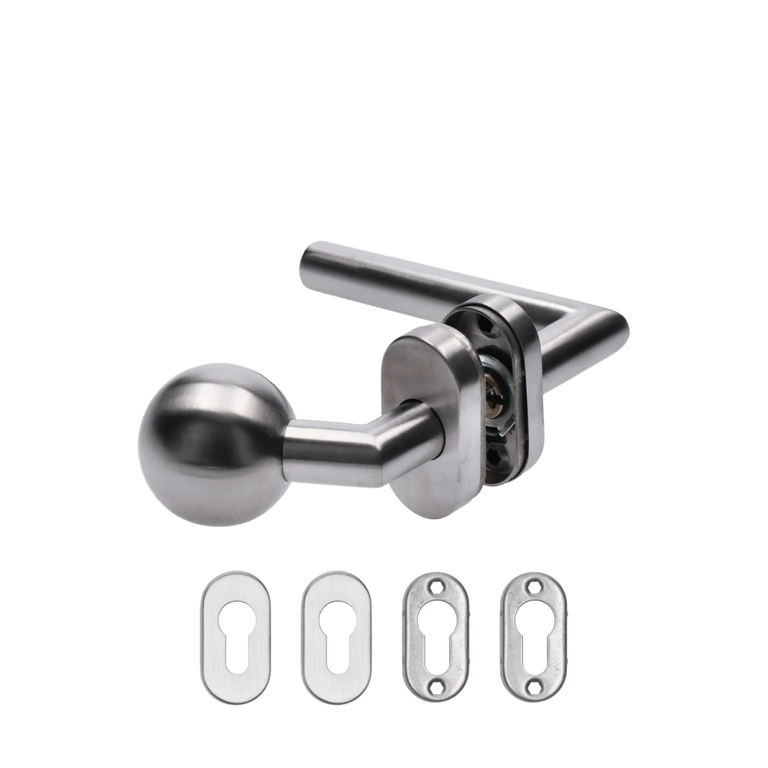 Klika (P) + koule (fix) včetně rozety, broušená AISI304