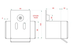 Samonos do 300 kg/4,5 kg, profil s otvormi 69 x 69 x 4 mm Zn - slide 3