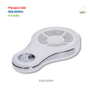 Vysílač 4kanálový, 868MHz, plovoucí kód, bílý - slide 0