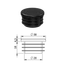 Vnútorná krytka guľatá ø 38 mm, plastová, čierna