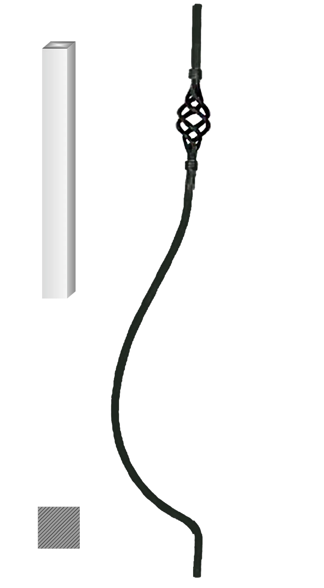 Tyč 12 x 12 mm, 1000 x 170 mm