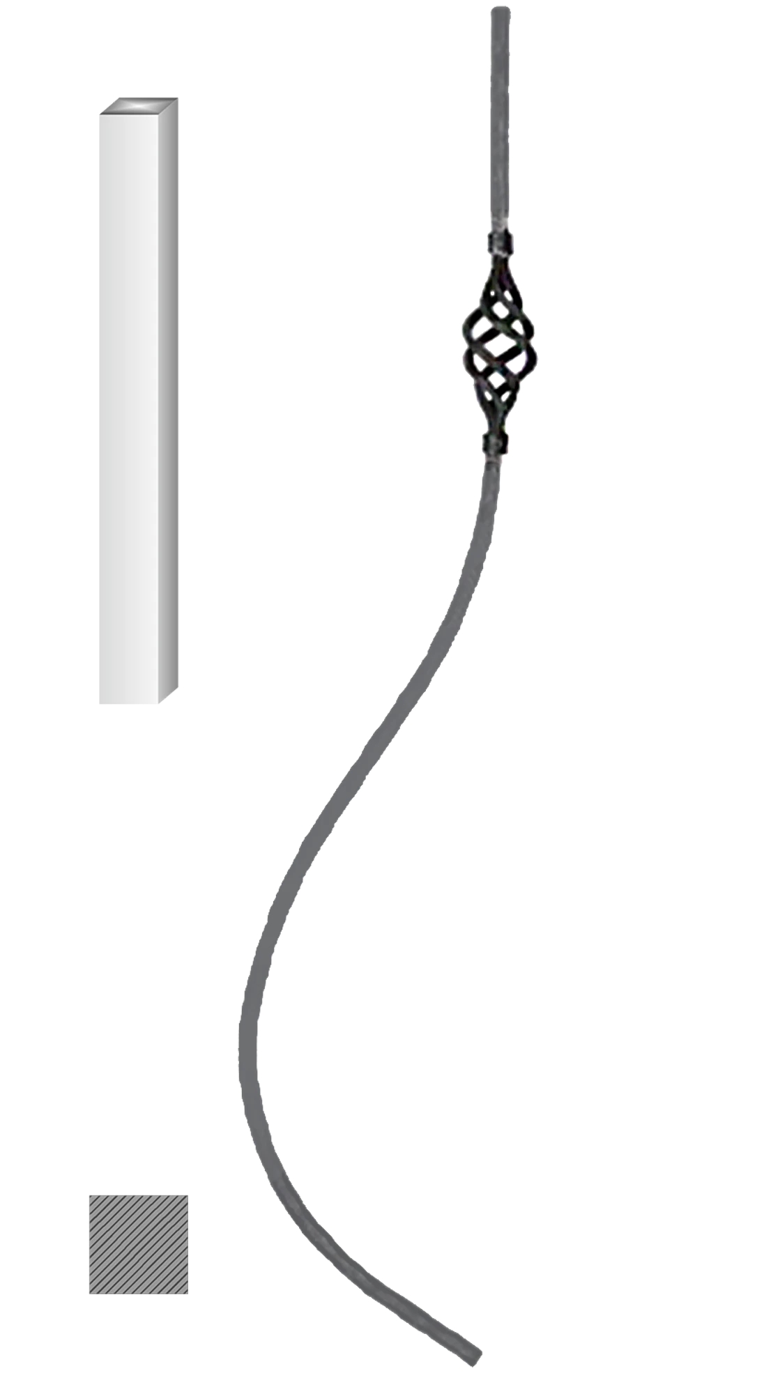 Tyč 12 x 12 mm, 1000 x 170 mm