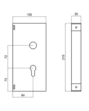 Kryt zámku 215 x 105 x 30 mm, pre ZMH331 - slide 1