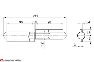 Pánt dvojdielny L = 200 mm - slide 1