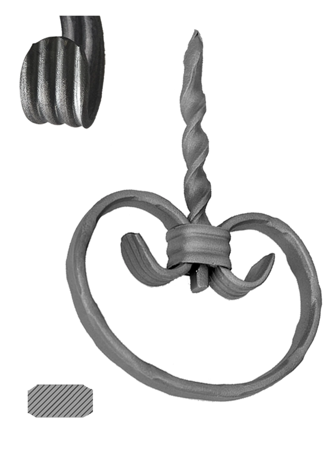 Prvok 170 x 120 mm, 12 x 6 mm, zdobený, široké rozkutie