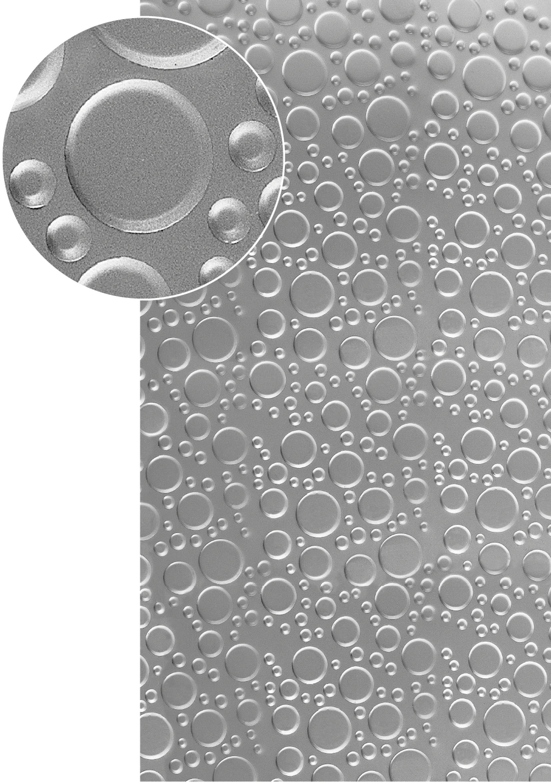 Plech pozinkovaný, 2000 x 1000 x 1,2 mm, 3D vzor kruhy