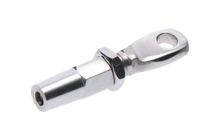 Úchyt pre nerezové lanko ø 4 mm, brúsená nerez AISI 304 - slide 0