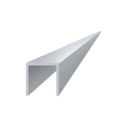 U profil 25 x 25 x 6000 mm, hliník, bez povrchové úpravy