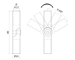 DOPREDAJ spoj s kĺbom ø 12 mm (0-60°), leštená AISI 304 - slide 1