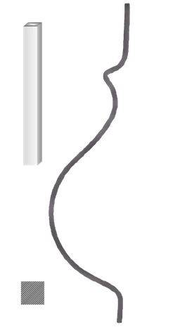 Tyč 12 x 12 mm, 900 x 220 mm