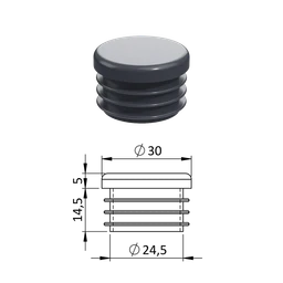 Vnitřní krytka kulatá ø 30 mm, plastová, antracit