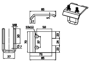 Drapákový nosník pre profily 27x18 a 28x30 - slide 1