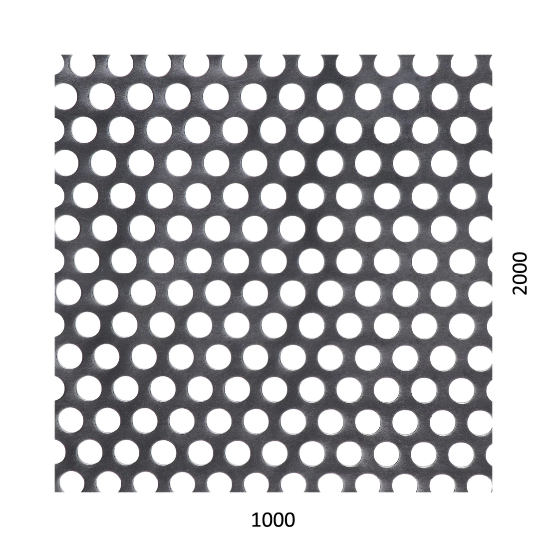 Děrovaný plech Fe t = 1 mm, otvor ø 10 mm, rozteč 15 mm