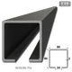 C profil 80 x 80 x 5 x 7000 mm, čierný Fe