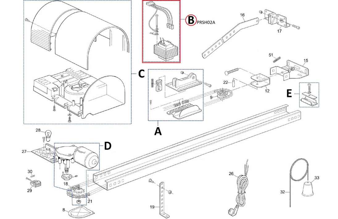 PRSH02A kit transformátoru pro SHEL75