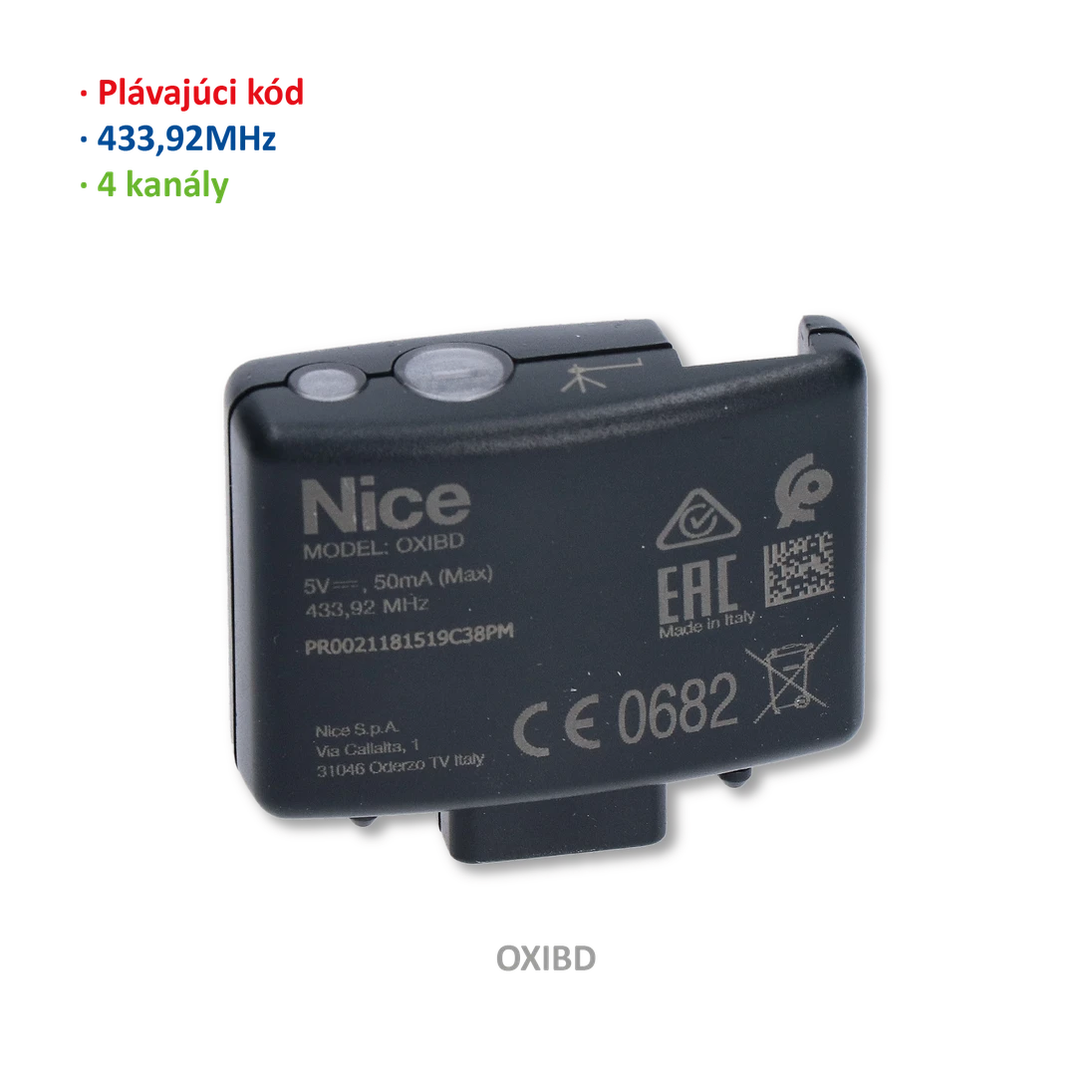 Přijímač zásuvný, paměť na 1024(750 obousměrných) vysílačů