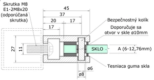 Svorka plochá, pre sklo 6 - 12,76 mm, brúsená AISI 304 - slide 4