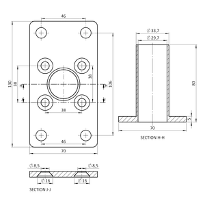 Spodná konzola pre montáž profilu AL-SP70 - slide 1