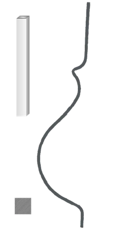 Tyč 12 x 12 mm, 1000 x 210 mm