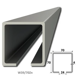 C profil 70x70x4mm, pozinkovaný, v délkách 1-6m