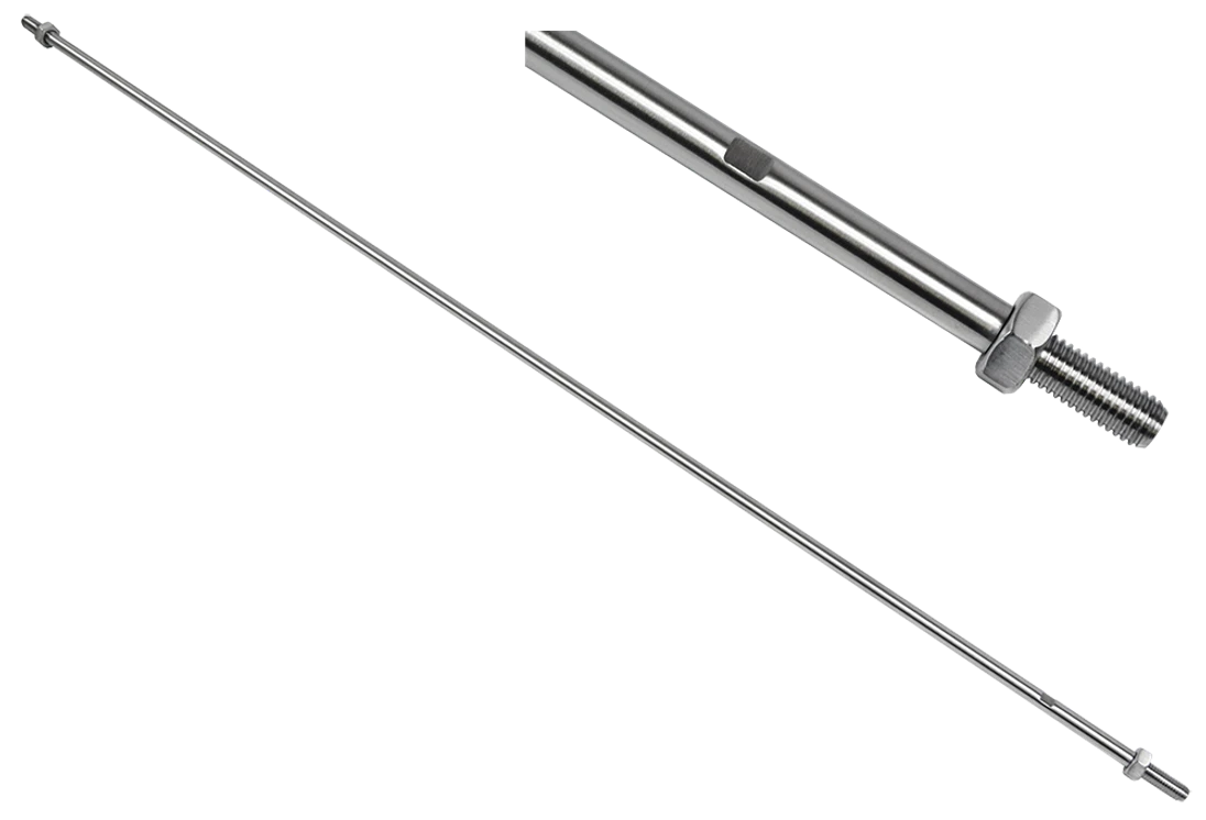 Táhlo pro kotvení skleněného přístřešku, broušená AISI 316