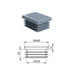 Krytka plastová 30 x 40 mm