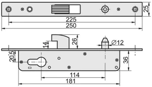 Profil 40 x 40x1,5 mm, H=2000 mm se zámkem bez zapuštění - slide 3