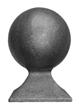 Guľa ozdobná, H = 128 mm, podstavec 80 x 80 mm, dutá