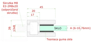 DOPRODEJ! Svorka plochá, sklo 6–10,76 mm, broušená AISI 316 - slide 2