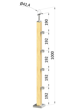 Dřevěný sloup, vrchní kotvení, 4řadový, průchozí - slide 0