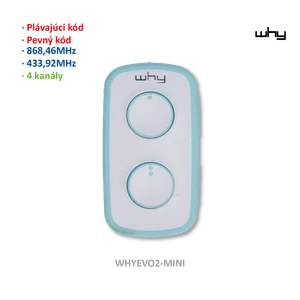 Vysielač Evo2 4-kanálový, 433/868 MHz, pevný/plávajúci kód - slide 4